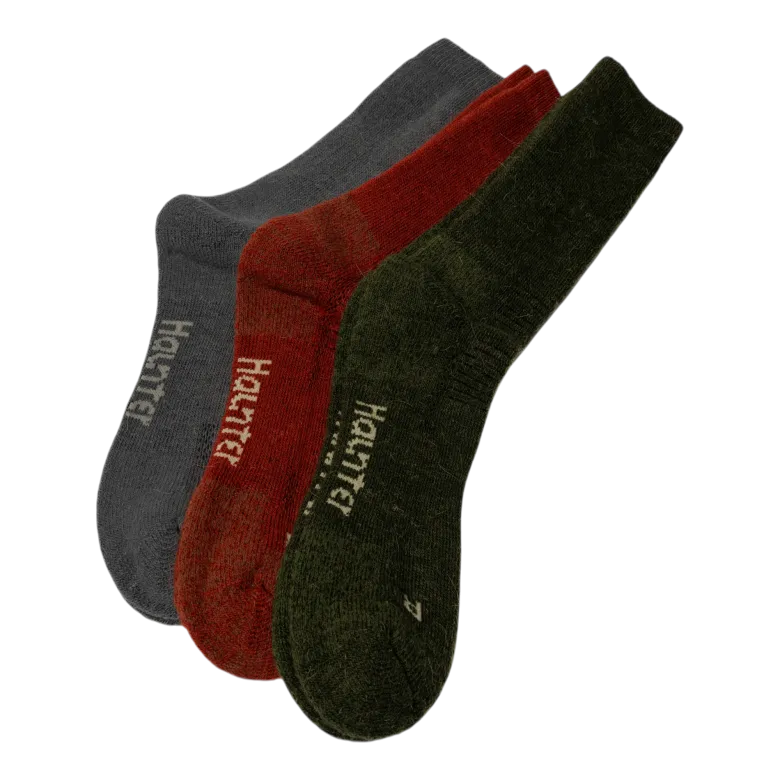 Alpaca Socks 3-pack | Grå, Roströd, Grön