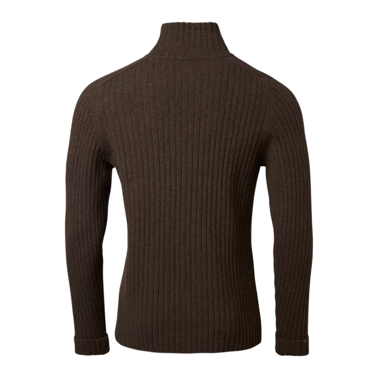 Antony Half Zip Wool Pullover Men | Antler Brown