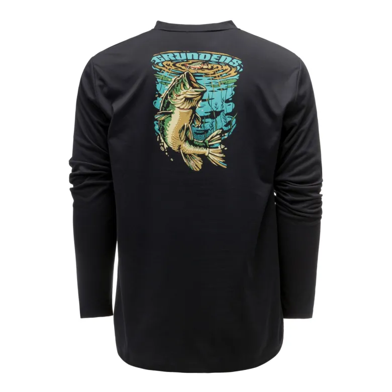 Bass Popper LS Tech Tee | Men's | Black
