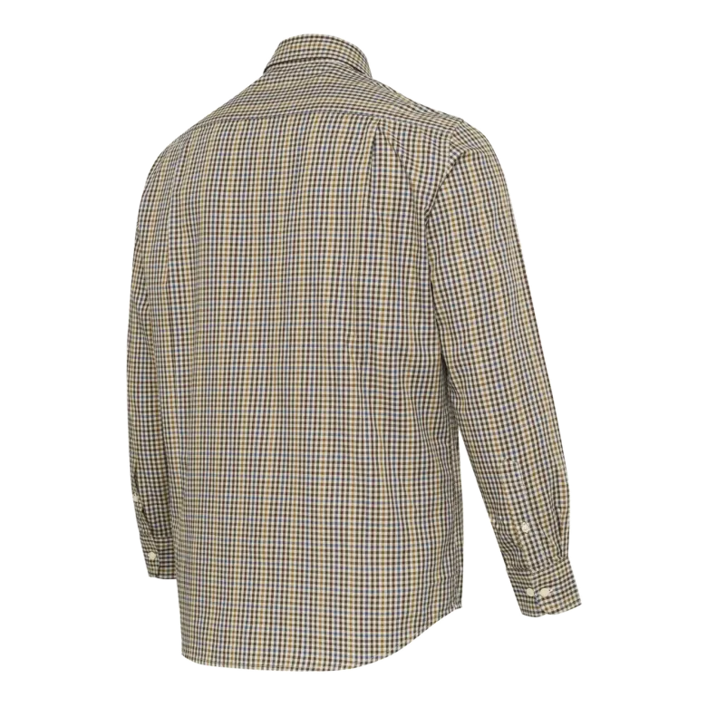 Bryggen Shirt | Apricot & Bordeaux Check