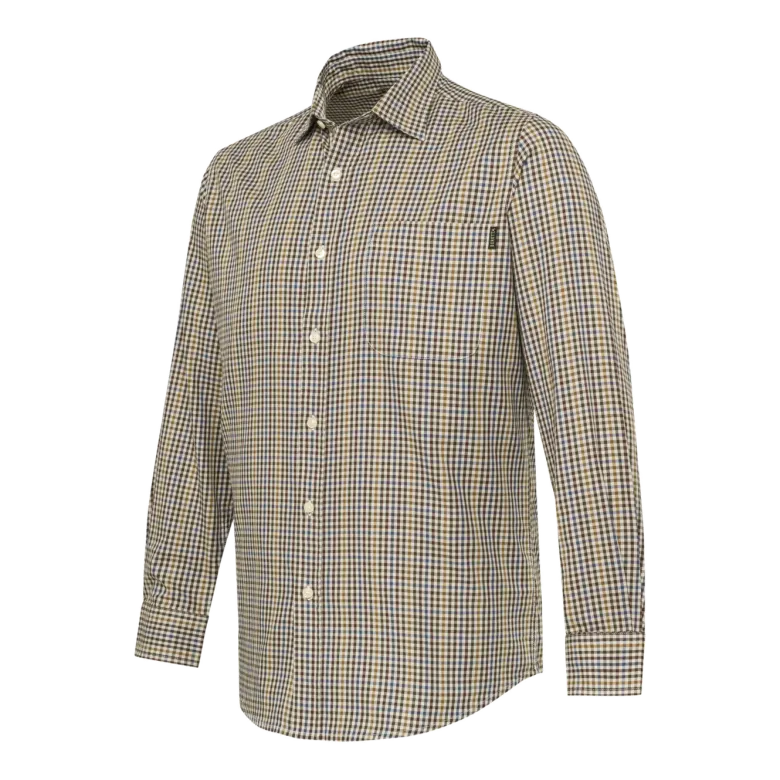 Bryggen Shirt | Apricot & Bordeaux Check