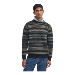 Case Fairisle Crew Neck Sweater | Black Marl