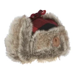 Classic Checked Fur Hat | Unisex | Red/Black