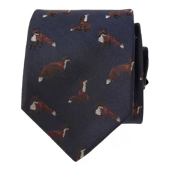 Dixter Silk Tie | Dark Navy Foxes