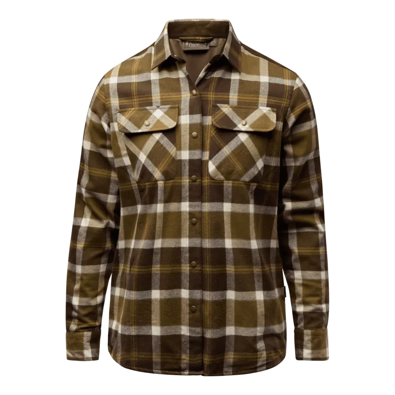 Douglas Shirt W | Dam | OliveGreen/Cr.White