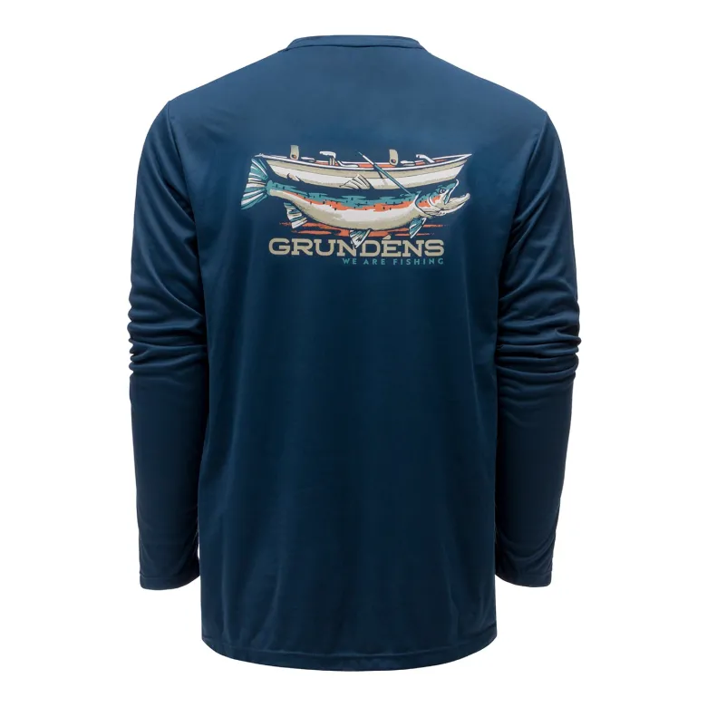 Drift Boat LS Tech Tee | Men's | Blue Abyss