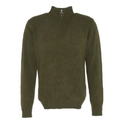 Essential Lambswool Half Zip Knitted Jumper | Seaweed