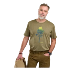 Finnveden Recycled Outdoor T-Shirt | Herr | Olive Mel Pine Tree
