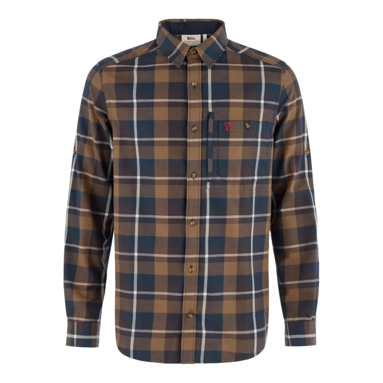 Fjällglim Regular Shirt M | Wood Brown-Black Oak