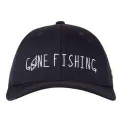 Gone Fishing Low Trucker Cap | Black