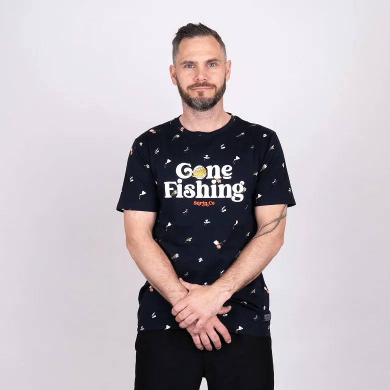 Gone Fishing T-shirt Dryfly | Navy