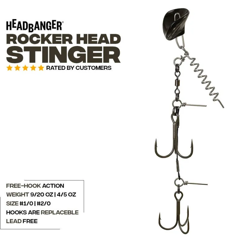 Headbanger RockerHead Stinger | L | 2/5 oz | #1/0 | UV Black