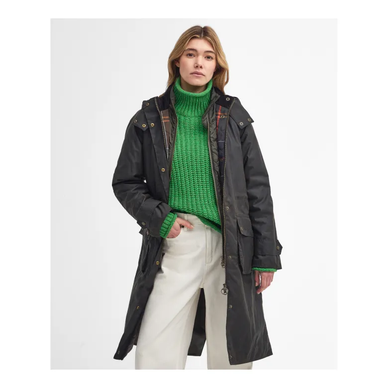 Long Cannich Wax Jacket | Olive