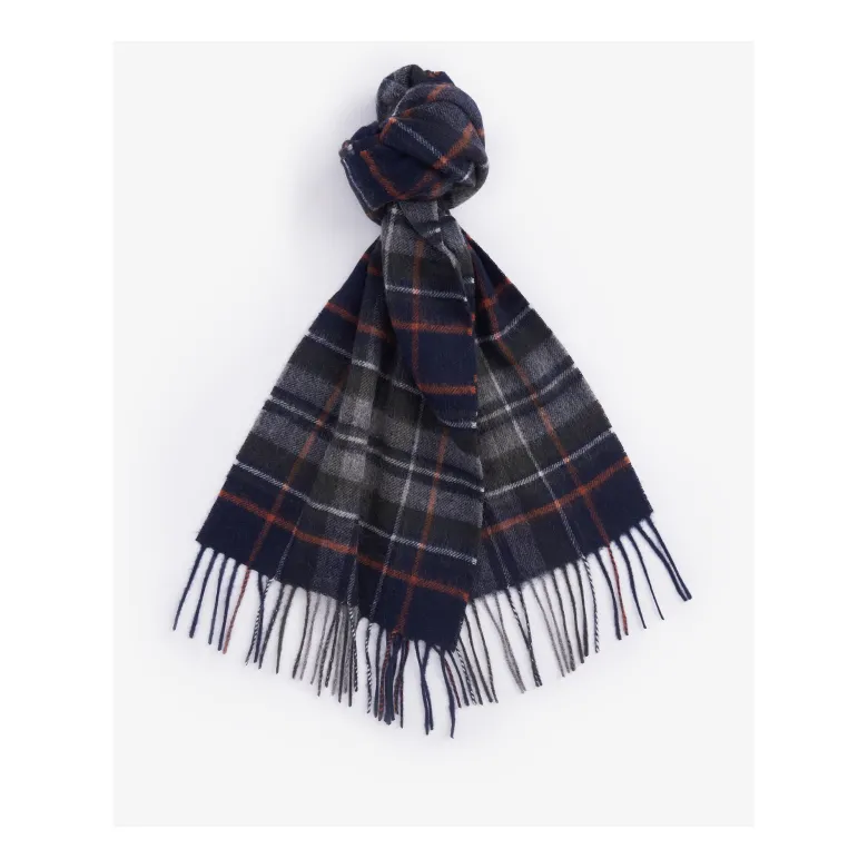 New Check Scarf | Navy/Dark Ginger