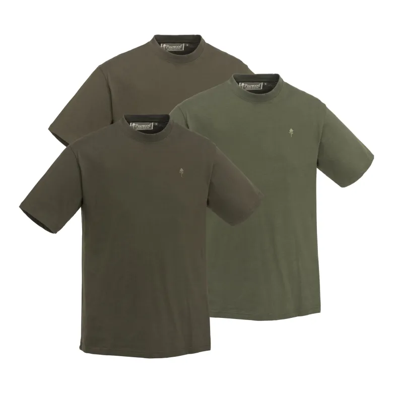 3-Pack T-Shirt | Herr | Green/H.Brown/Khaki