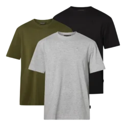 3-Pack T-Shirt | Herr | GreyMel/Pine/Black