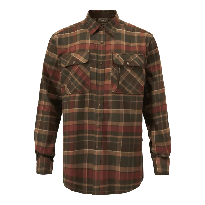 Prestwick Exclusive Shirt | Herr | Dark Green/Terracotta
