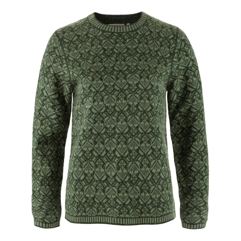 Snow Round Neck Sweater W | Deep Forest