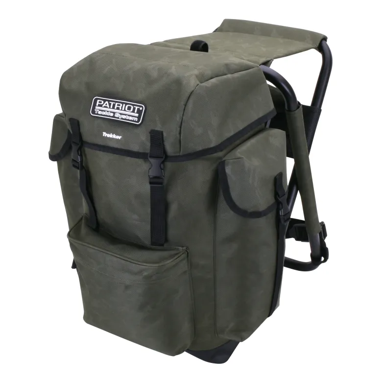 Trekker sit on bag