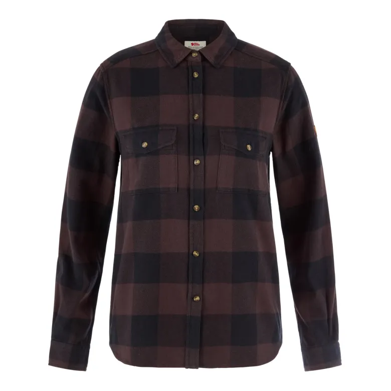 Övik Heavy Flannel Shirt W | Black Oak-Black