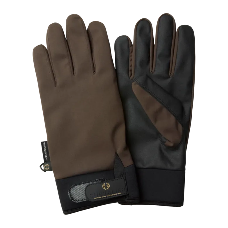 Windblocker Warm Shooting Gloves | Leather Brown