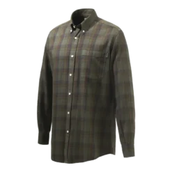 Wood Button Down Shirt | Beige & Red Overd. Bark