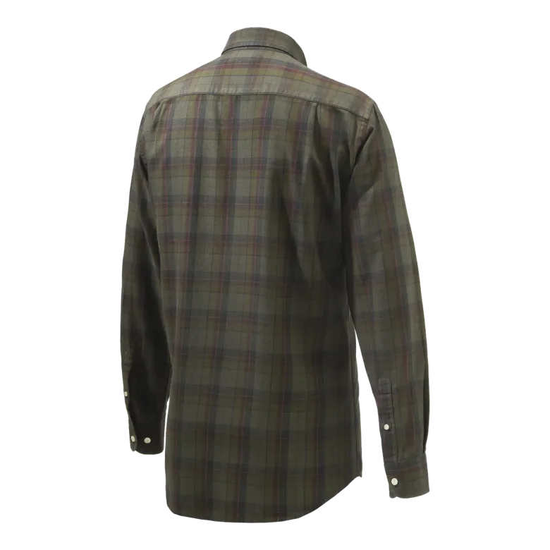 Wood Button Down Shirt | Beige & Red Overd. Bark